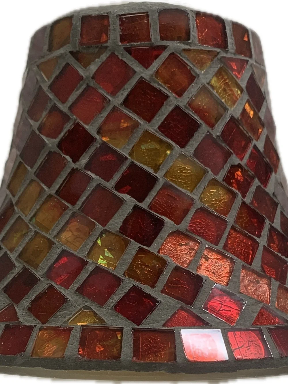 Red & Gold Mosaic Tile Large Candle Shade